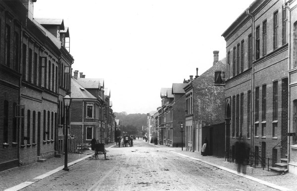 Dronningensgade ved hj. af Odinsgade 1885